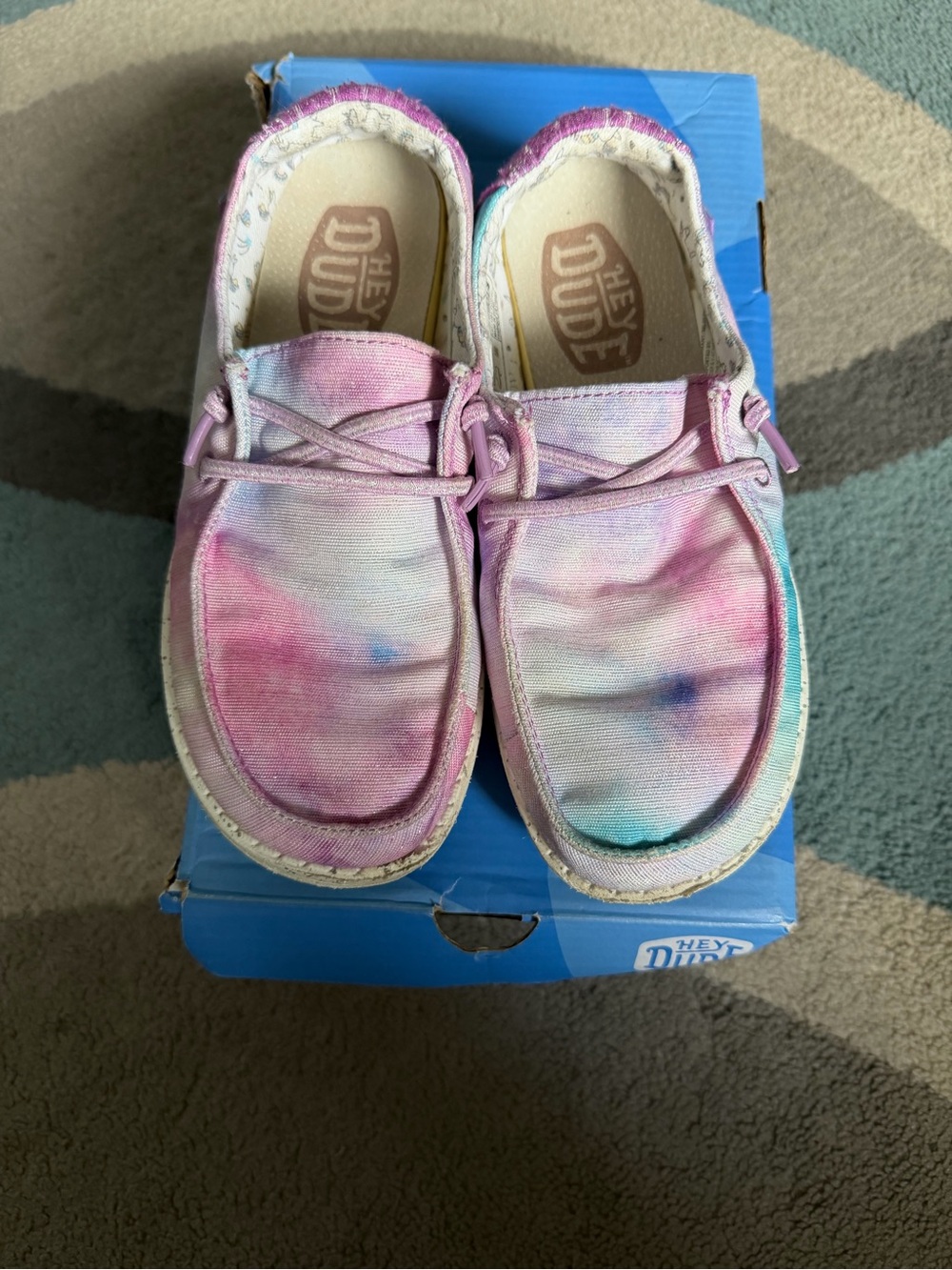 Hey Dude Kids Tie-Dye Pastel Slip-On Sneakers - Pink & Blue